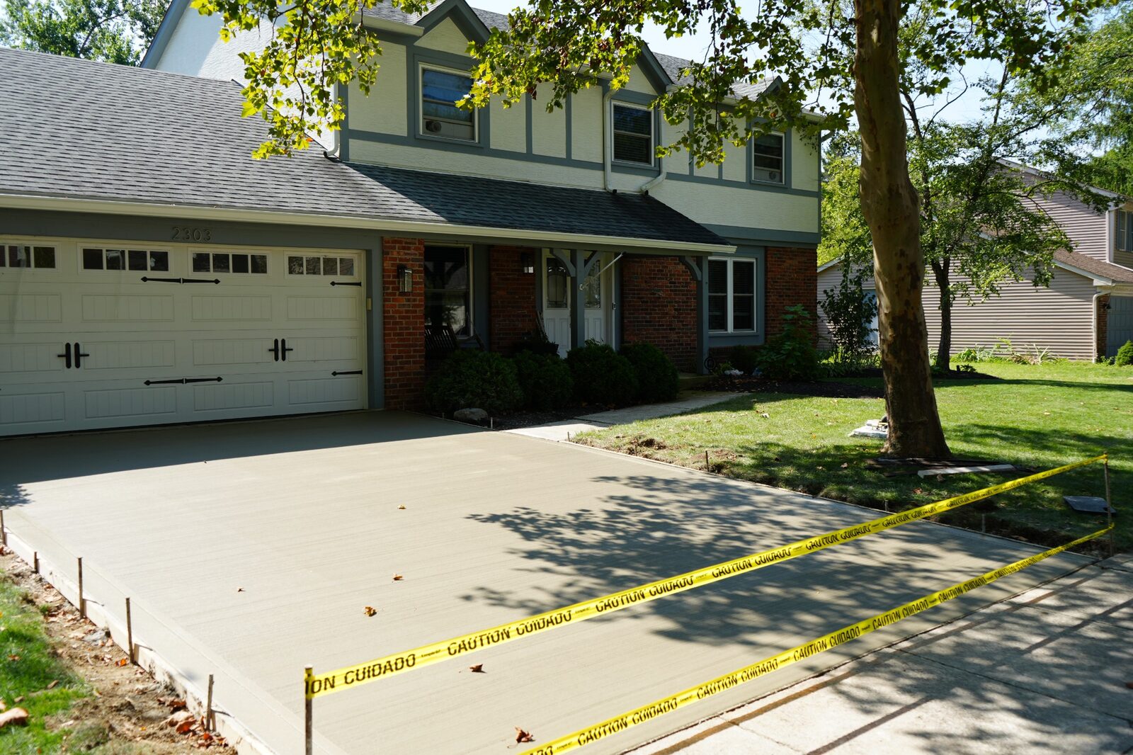 Finished concrete driveway by AR Empire Construction